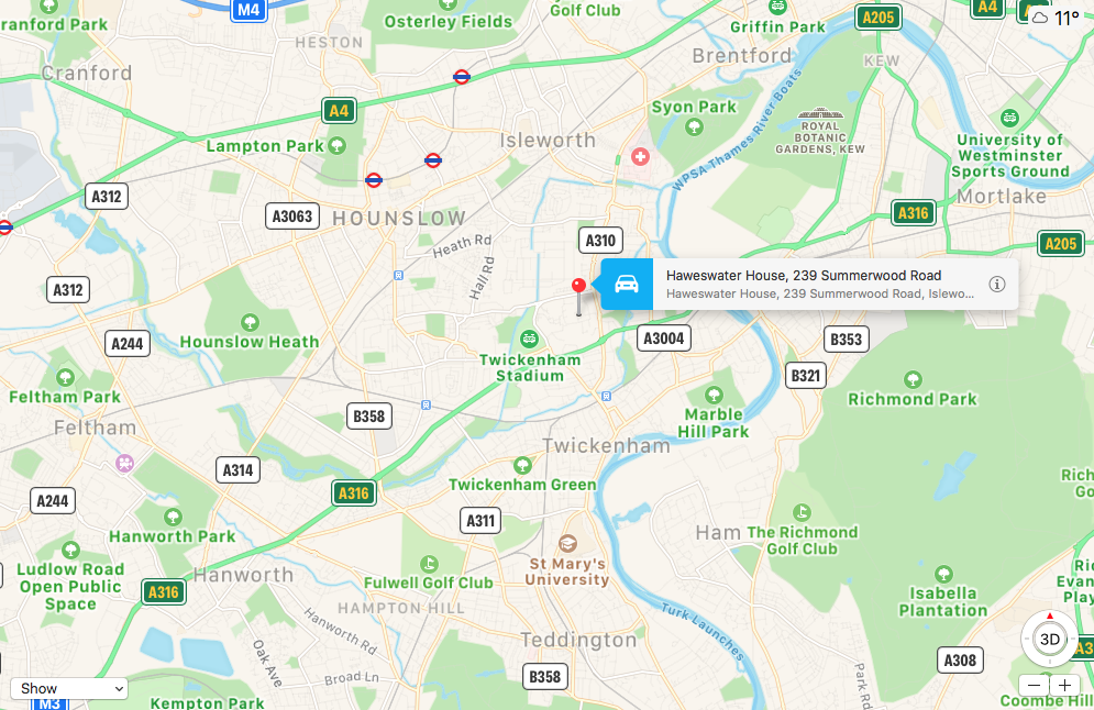 Map image of Isleworth Boilerhouse venue